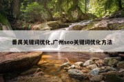 番禺关键词优化,广州seo关键词优化方法