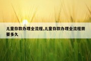 儿童存款办理全流程,儿童存款办理全流程需要多久