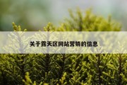 关于露天区网站营销的信息