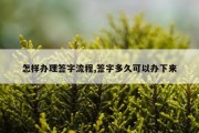 怎样办理签字流程,签字多久可以办下来