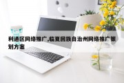 利通区网络推广,临夏回族自治州网络推广策划方案