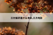 三针解药是什么电影,三刀电影
