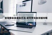 宝可梦白金通关方法,宝可梦白金详细攻略