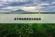 关于明水网页优化的信息